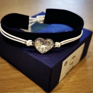 Swarovski Heart Crystal Bracelet - White and Black